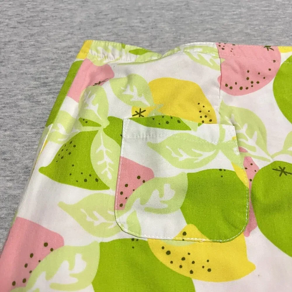 Lilly Pulitzer Wrap Skirt‎ Womens 4 Pink Reversible Patchwork Lemon Lime Vintage